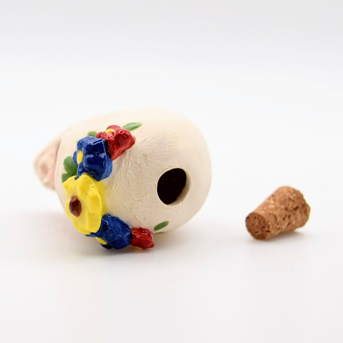 Mini Ceramic Skull Bottle