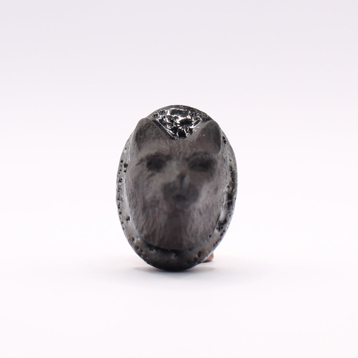 Black Stoneware Cat Pin