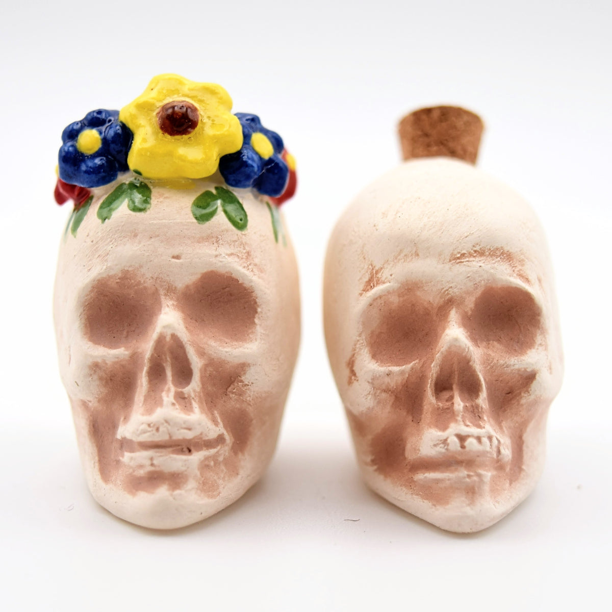 Mini Ceramic Skull Bottle