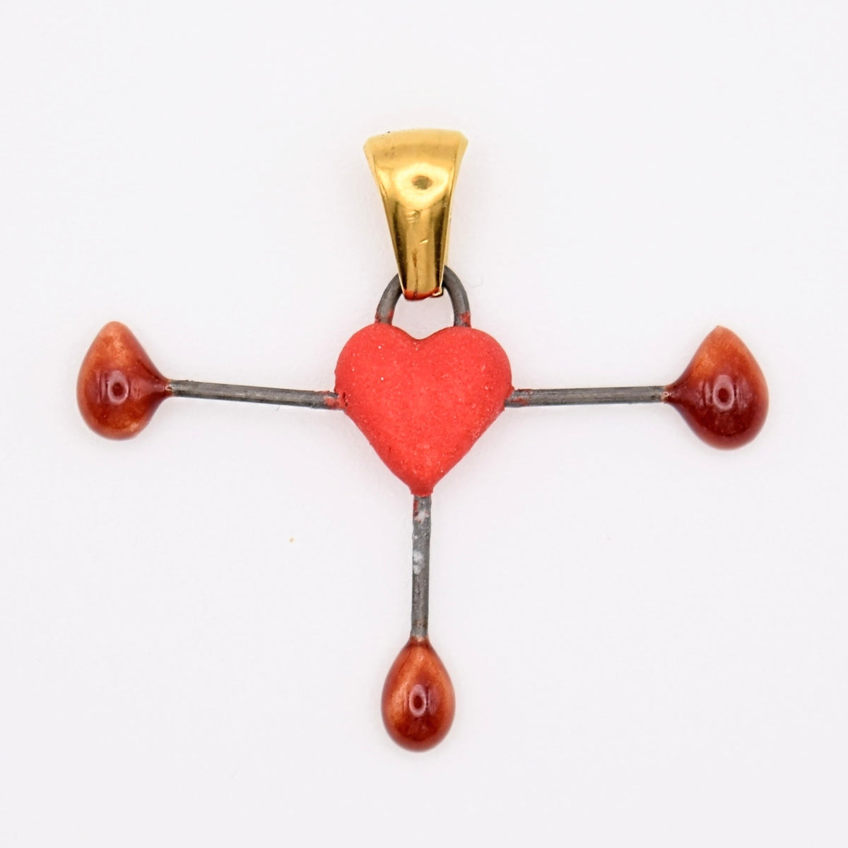 Mini Porcelain Bleeding Heart Pendant/ Necklace