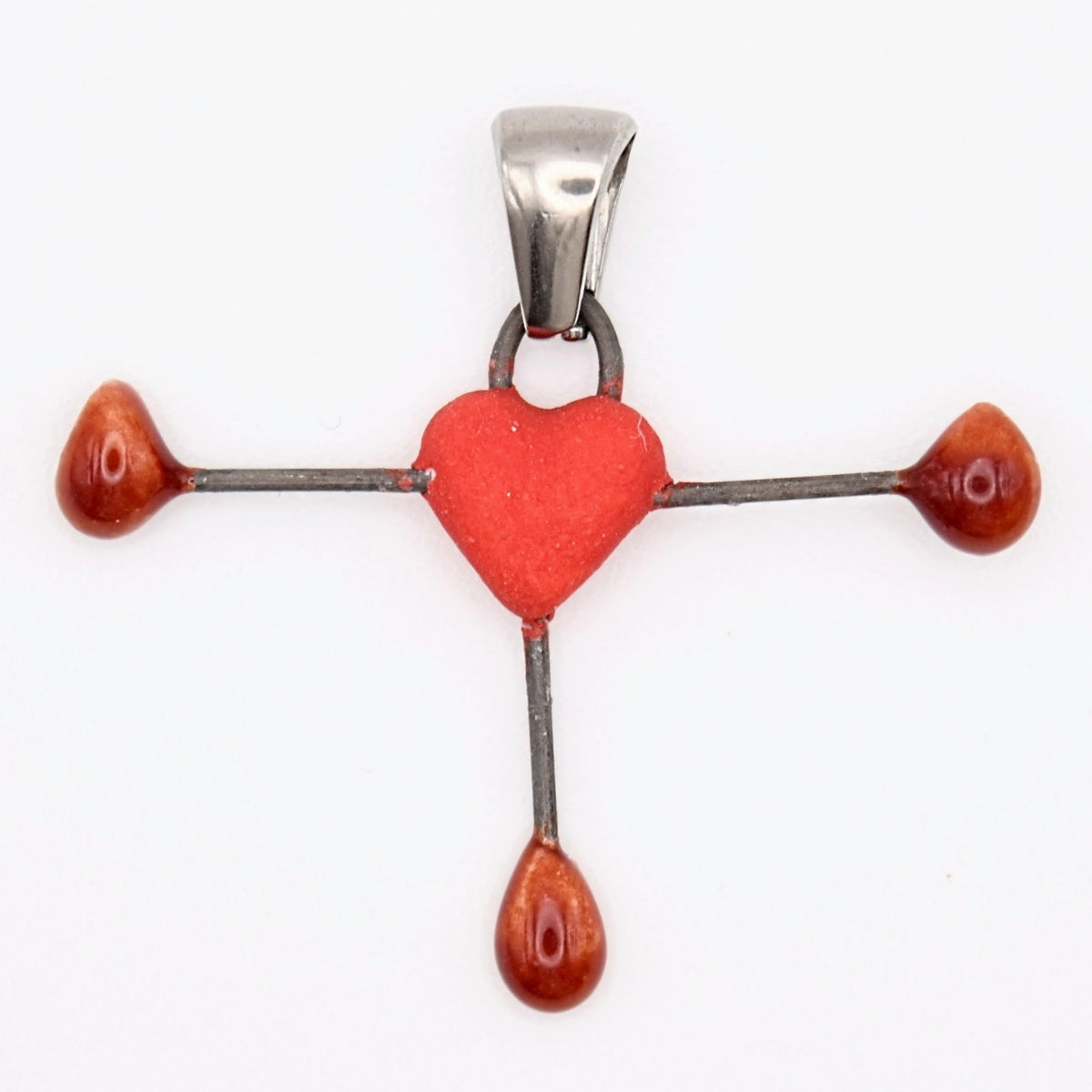 Mini Porcelain Bleeding Heart Pendant/ Necklace
