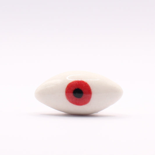 Porcelain Evil Eye Pin - White