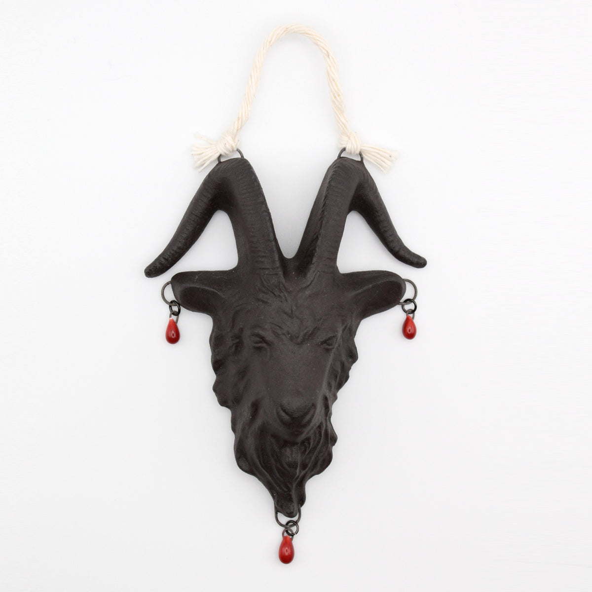 Black Stoneware Goat Wall Decor