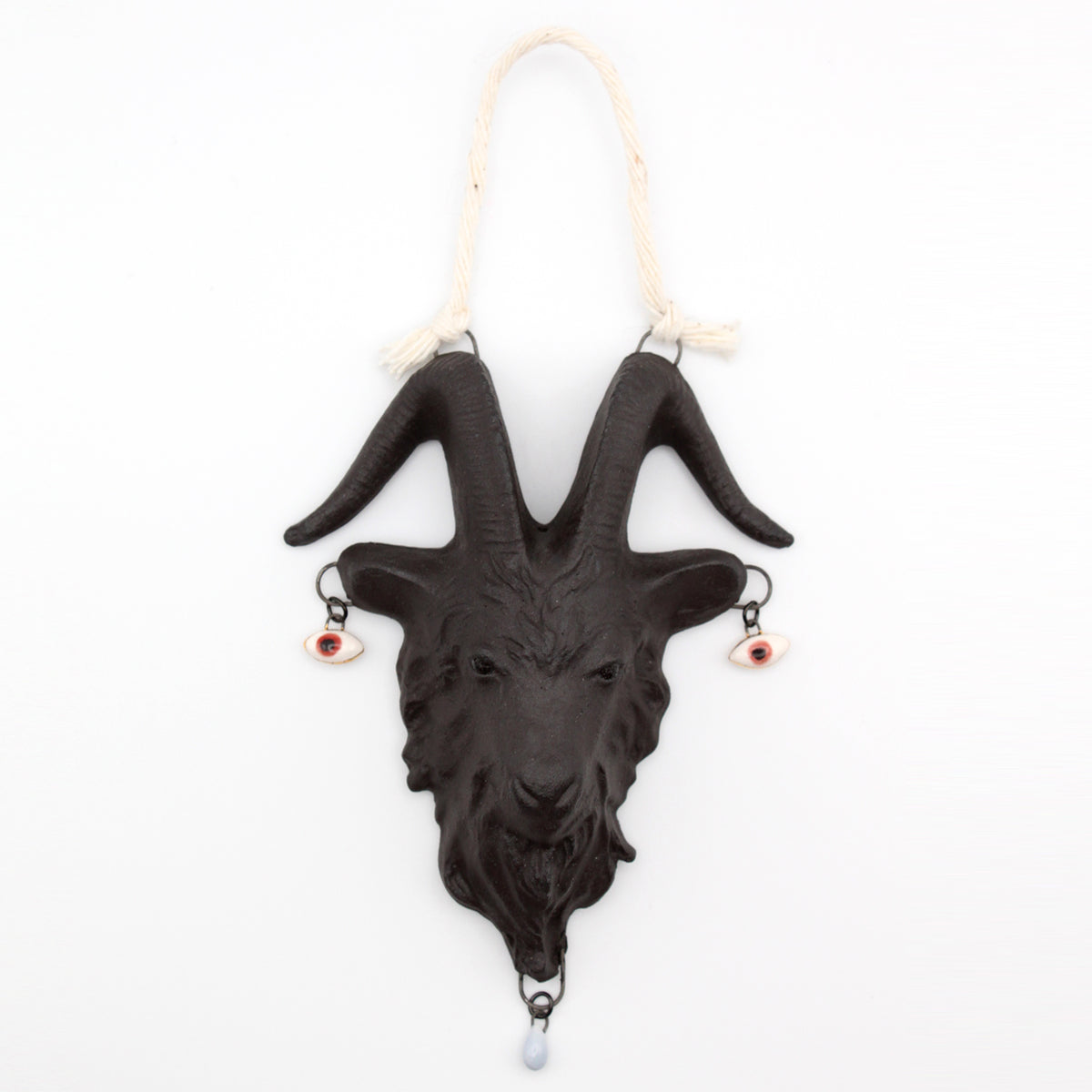 Black Stoneware Goat Wall Decor