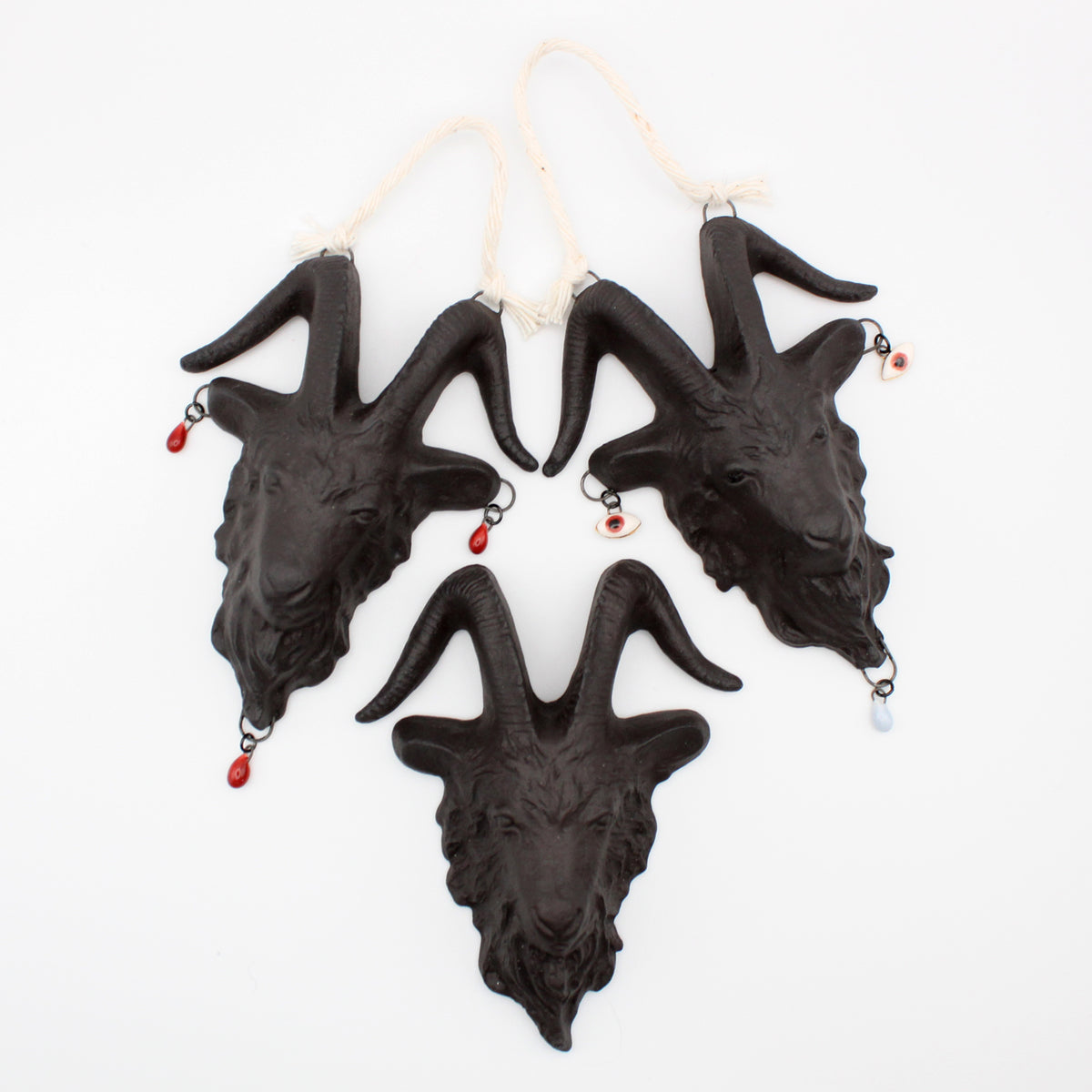 Black Stoneware Goat Wall Decor