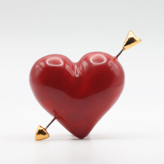 Large Ceramic Heart with Arrow Pin