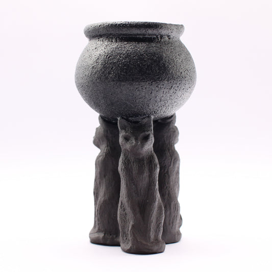 Mini Black Cat Footed Cauldron