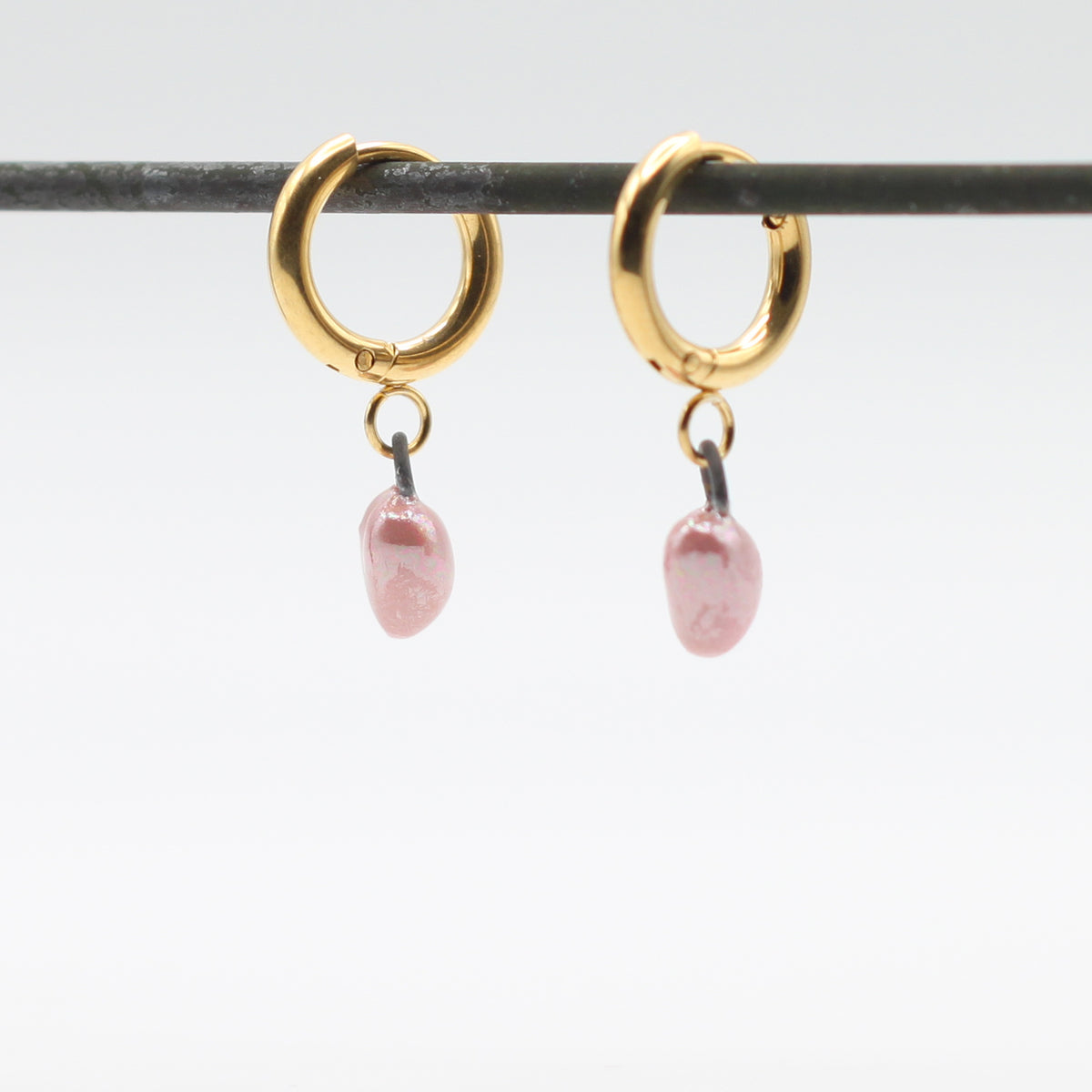 Mini Porcelain Heart Earrings