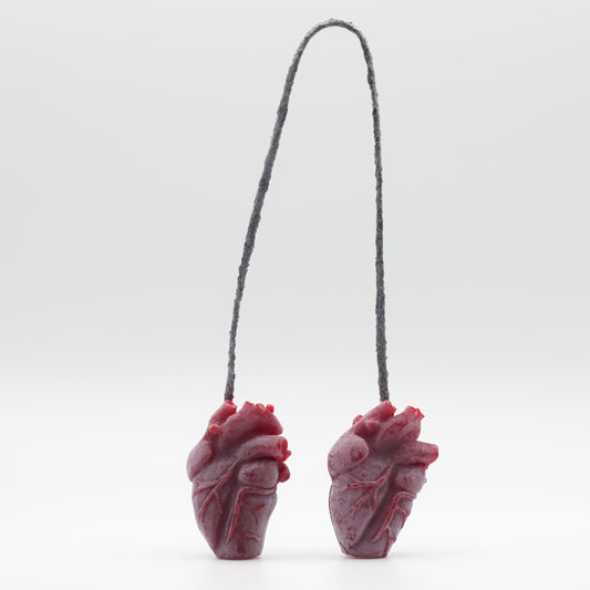 Mini Red Heart Candle Set with Black Wicks