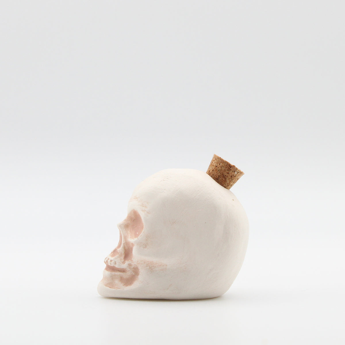 Mini Ceramic Skull Bottle