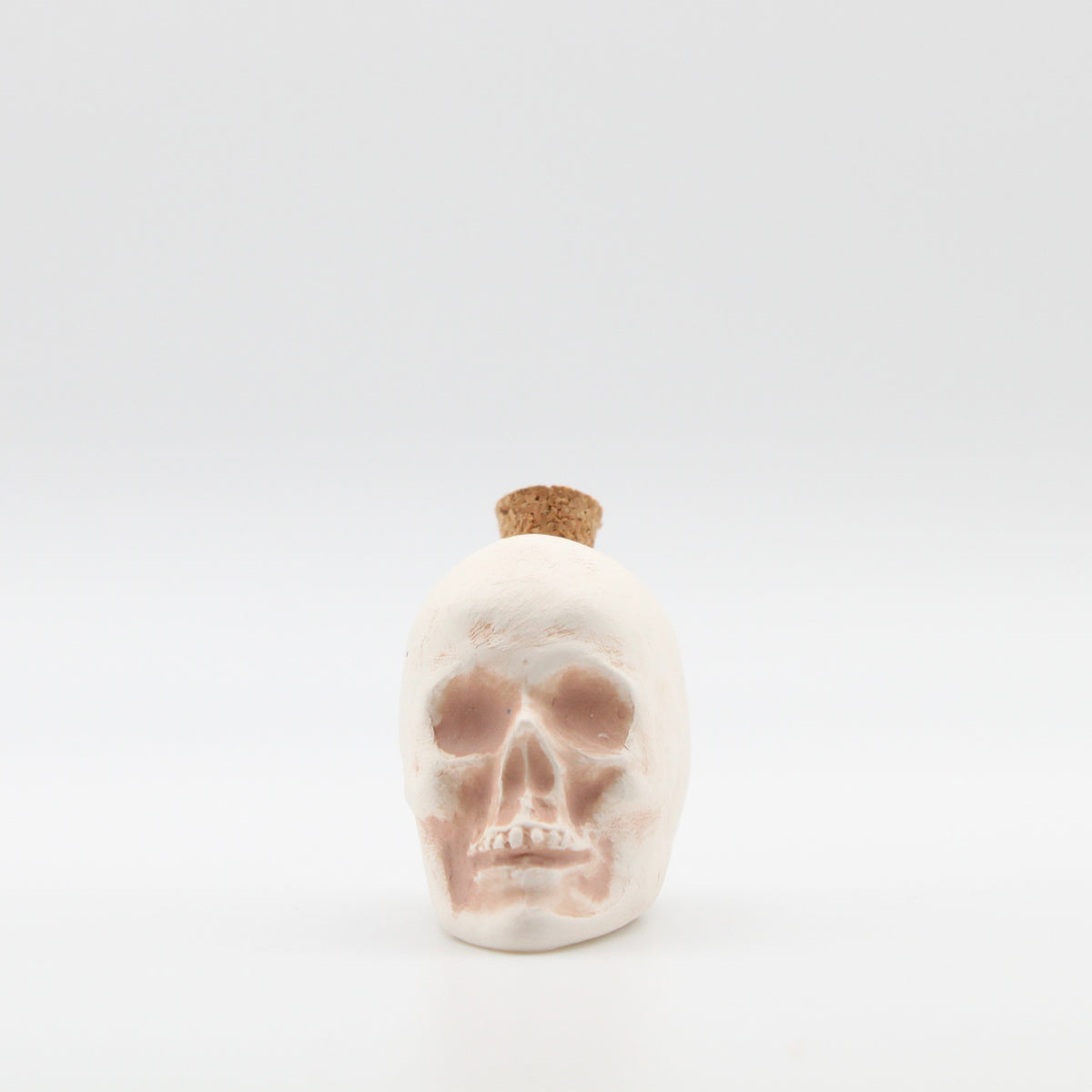 Mini Ceramic Skull Bottle
